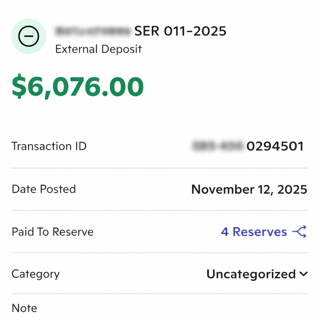 Earnings proof: $6,076.00