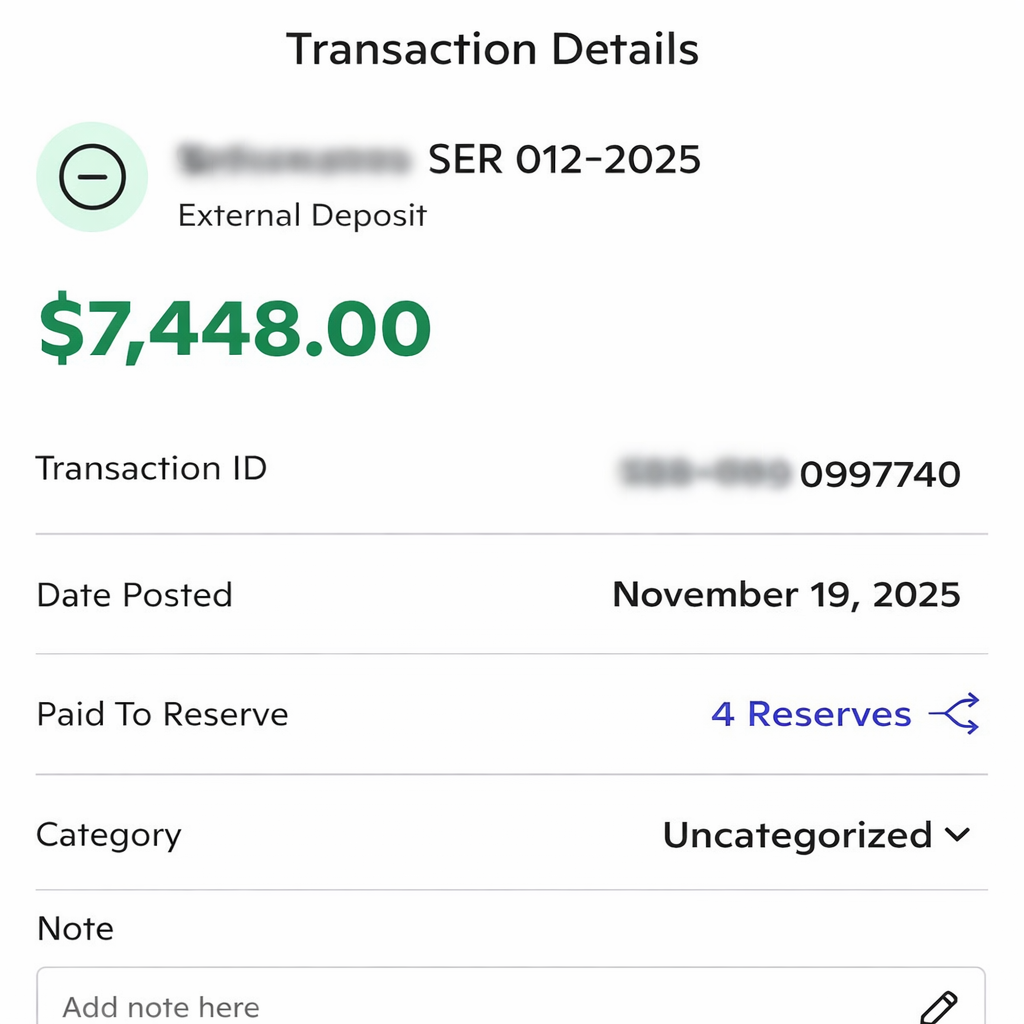 Earnings proof: $7,448.00
